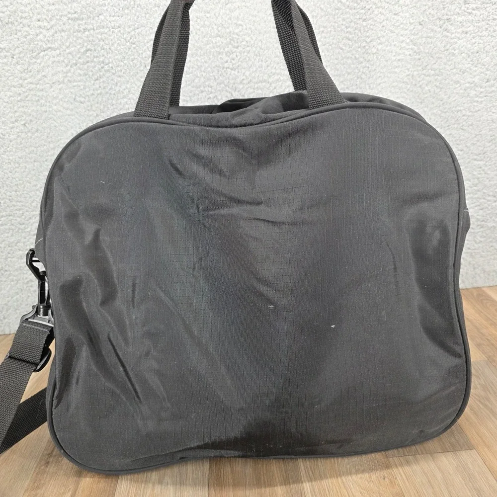 LL Bean Vintage Black Nylon‎ Shoulder Bag Messenger Mountain Logo Ripstop